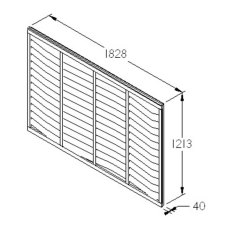 4ft Forest Pressure Treated Superlap Fence Panel - dimensions