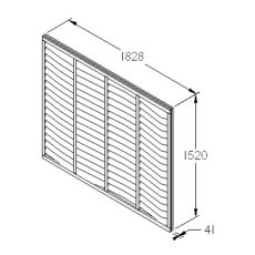 5ft Forest Pressure Treated Superlap Fence Panel - dimensions