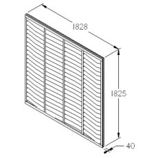 6ft Forest Pressure Treated Superlap Fence Panel - dimensions