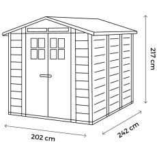 Shire Tuscany EVO 240 Plastic Shed - dimensions