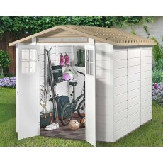 Shire Tuscany EVO 240 Plastic Shed - in situ