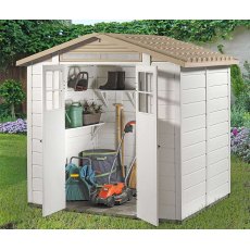 Shire Tuscany EVO 200 Plastic Shed - in situ