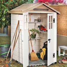 Shire Tuscany EVO 120 Plastic Shed - in situ