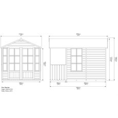 10 x 7 (2.90m x 1.98m) Rowlinson Arley Summerhouse - Dimensions