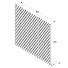 6ft High (1800mm) Forest Double Slatted Fence Panel - dimensions