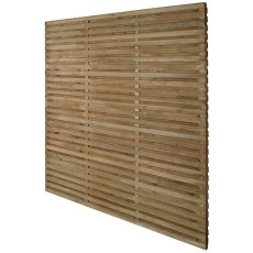 6ft High Forest Double Slatted Fence Panel - Angles view