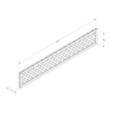 Technical drawing of Forest Lattice Topper 1ft lattice fence topper panel