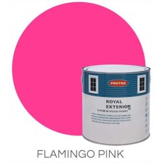 Protek Royal Exterior Paint 5 Litres - Flamingo Pink Colour Swatch with Pot