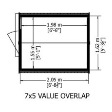 7 x 5 Shire Value Windowless Overlap Shed - Base plan