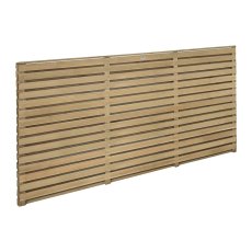 3ft High (900mm) Forest Contemporary Double-Sided Slatted Fence Panel - Pressure Treated - Angled