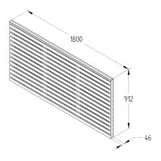 3ft High (900mm) Forest Contemporary Double-Sided Slatted Fence Panel - Pressure Treated - Specifica