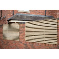 3ft High (900mm) Forest Contemporary Double-Sided Slatted Fence Panel - Pressure Treated - in situ