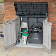 Forest 1200L Extra Large Plastic Garden Storage Unit - Grey - BBQ and tool storage
