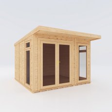 10 x 10 (3.10m x 3.10m) Mercia Insulated Garden Room - White Background, Doors Closed