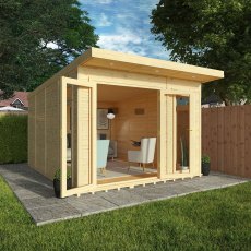 10 x 14 (3.10m x 4.10m) Mercia Insulated Garden Room - In Situ, Doors Open