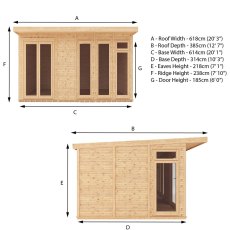 20 x 10 (6.10m x 3.10m) Mercia Insulated Garden Room - Dimensions