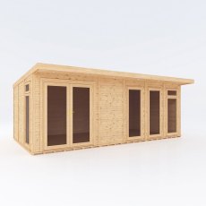 20 x 10 (6.10m x 3.10m) Mercia Insulated Garden Room - White Background, Doors Closed