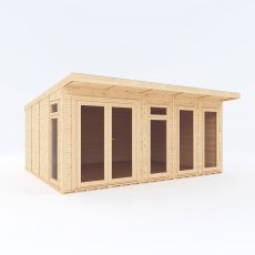 17 x 14 (5.10m x 4.10m) Mercia Insulated Garden Room - White Background, Doors Closed