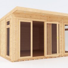 14 x 14 (4.10m x 4.10m) Mercia Insulated Garden Room - Front View - Open Doors