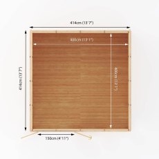 14 x 14 (4.10m x 4.10m) Mercia Insulated Garden Room - Footprint