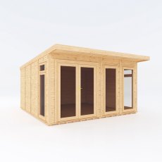 14 x 14 (4.10m x 4.10m) Mercia Insulated Garden Room - White Background, Doors Closed