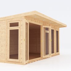 17 x 10 (5.10m x 3.10m) Mercia Insulated Garden Room - Angle View - Open Doors