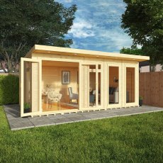 17 x 10 (5.10m x 3.10m) Mercia Insulated Garden Room - In Situ, Doors Open