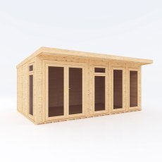 17 x 10 (5.10m x 3.10m) Mercia Insulated Garden Room - White Background, Doors Closed