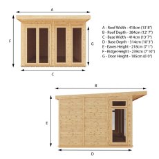 14 x 10 Mercia Insulated Garden Room - Dimensions