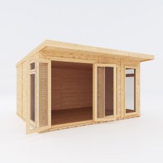 14 x 10 Mercia Insulated Garden Room - White Background, Doors Open