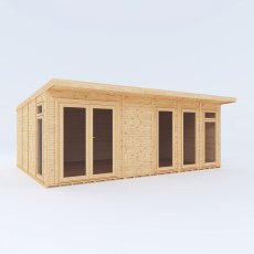 20 x 14 (6.10m x 4.10m) Mercia Insulated Garden Room - White Background, Doors Closed