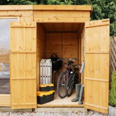 10 x 7 (3.13m x 1.98m) Mercia Corner Summerhouse with Side Storage - Close View of Open Storage