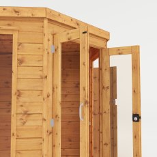 11x7 Mercia Corner Summerhouse with Side Shed - doors