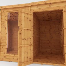 11x7 Mercia Corner Summerhouse with Side Shed - internal shed