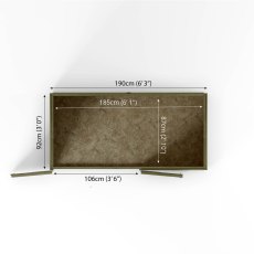 Floor plan with internal dimensions of the Mercia 3x6 overlap pent wooden bike shed.
