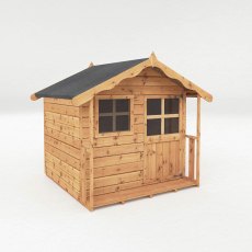 5 x 5 (1.49m x 1.51m) Mercia Poppy Playhouse - angled view with door closed