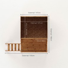 5 x 5 (1.49m x 1.51m) Mercia Poppy Playhouse - floor plan