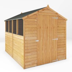 8 x 6 (2.40m x 1.90m) Mercia Overlap Apex Shed - Windowless