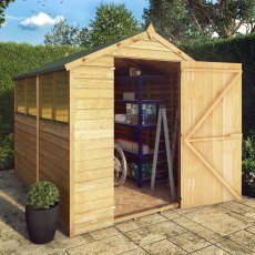 8 x 6 (2.40m x 1.90m) Mercia Overlap Apex Shed - Windowless