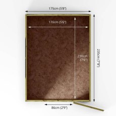 Mercia 8x6 shed floor panel detail with timber base construction