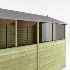 Mercia overlap shed side window panel detail with timber cladding
