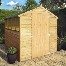 8 x 6 (2.40m x 1.90m) Mercia Overlap Apex Shed - Windowless