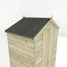 side view of the Mercia 4x3 overlap apex wooden garden shed roof.