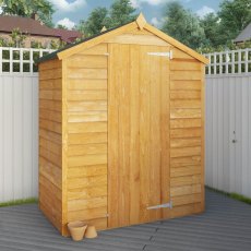 5 x 3 Mercia Overlap Apex Shed - Windowless - In Situ, Door Closed