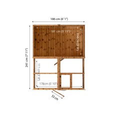 8 x 6 Mercia Greenhouse and Shed Combi - footprint