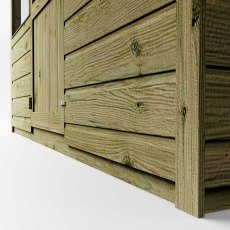 8 x 6 Mercia Greenhouse and Shed Combi - white background - corner view