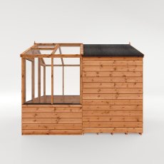 8 x 6 Mercia Greenhouse and Shed Combi - white background - side view