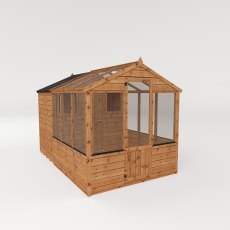 10 x 6  Mercia Greenhouse and Shed Combi - white background - angle view