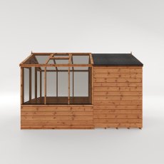10 x 6 Mercia Greenhouse and Shed Combi - white background - Side view