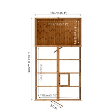 12 x 6 Mercia Greenhouse and Shed Combi - footprint